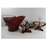Vintage Coal Bucket, 2 Electric Country Lights