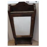 Vintage Wood Frame Medicine Cabinet w/Shelf&Mirror