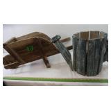 Outdoor Wooden Garden Decor-(spout on water can
