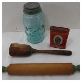 Vkintage Lot-Rolling Pin & moe