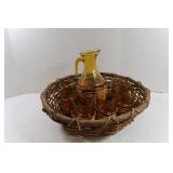 Pitcher & Glass Set w/Basket 16" Diameter