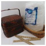 Sewing Basket, Basket & Snow Cover Blanket