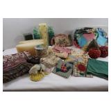 Candle Lot(some new), Cloth Sraps for Crafting
