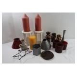 Candle Stands, Pressed Tin Shades & Candles