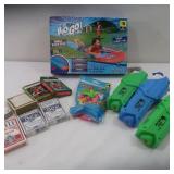 Water Slide(NIB), Water Pistols, Playing Cards-New