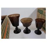 LENOX USA Dark Amber Glassware(2 Boxes)