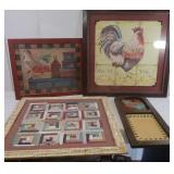Country Themed Pictures, Framed Quilt, Corkboard