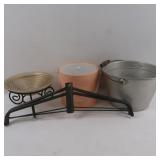 Retro Ice Bucket, Alum Bucket,Tree Stand,Gold Bowl