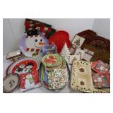 8" White Ceramic Christmas Tree,Trays,Napkins&more