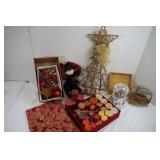 Christmas Lot-Candles, Wire Tree, Music Box Globe&