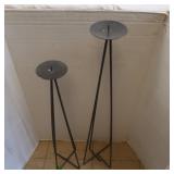 2 Tall Metal Candle Holders-30"H & 36"H