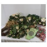 Christmas Lot-Pine Cones, Small Wreath, Candle