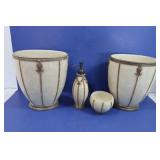 Resin Bathroom Lot-Soap Disp, 2 Trash Cans,Romanza