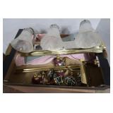 3 Light Bathroom Fixtures,21 1/2" Decorative Glass