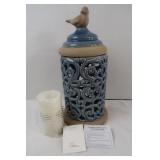 Ceramic Lantern w/ 3"x6" Wax Pillar Candle