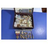 Vintage Pins, Money Clip & more w/Jewelry Box