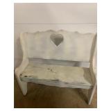 Country Wood Bench w/Heart Cut -out 25"x11"x24"