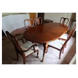 Oval Cherry Dining Room Table w/Leaf &6 Chairs