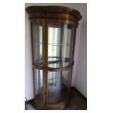 Half Round Glass Front China Cabinet w/Light-