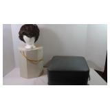 Vintage Wig Box, Wig Form, Wig w/Suitcase