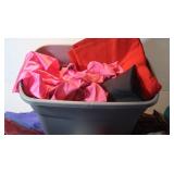 Large Lot of Sewing Fabric w/Bin