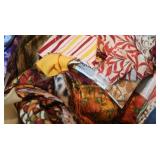 Large Lot of Sewing Fabric w/Bin