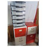 2 Metal, 2 Drawer File Cabinet(1 w/Key)&Plastic