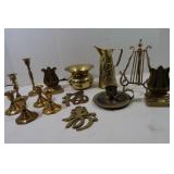 Home Decor-Candle Holders(some brass), Bookends&