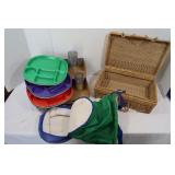 Vintage Plasticware, Picnic Basket