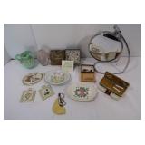 Misc Lot-Make-up Mirror, Small Vases &more