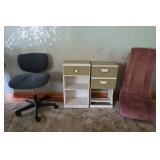 Office Chair,Floor Chairs,2 Vntg End Tables(as is)