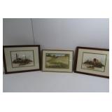 3 Framed Matted Pictures