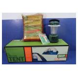 2 Room Dome Tent, NIB Air Mattress, Camp Lantern