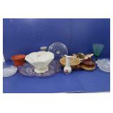 Milk Glass, Glass Platter & Decorative Items