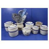 Lillian Vernon Canister Set & Kitchen Utensils