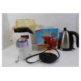 NIB Veloy Tomato Press, Coffee Grinder, Air Popper