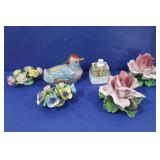China Floral Decor(1 w/Chip), Enamel Duck