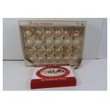 24 Glass Ornaments, Holiday Tray