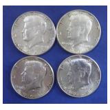 4-90% Silver Kennedy Half Dollars