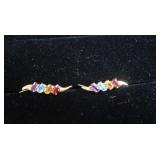 14K Multi-Stone Earrings 2.5g GrWt.