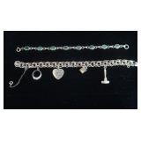 Gold Filled Lot--Bracelet w/Jade,Charm Bracelet