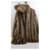 Dennis Basso Faux Fur Reversible Suede Coat-Sz Lg