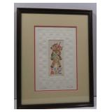 Framed Matted Teddy Bear Print signed #95/450
