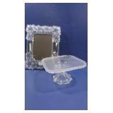NIB Am Vintage Coll Crystal 8"Pedestal Cake Plate,