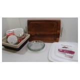 Cutting Board, 2 Pyrex Dishes, New Alarms & more