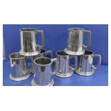 7 English Pewter Beer Steins