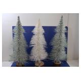 3 Frosted Decorative Christmas Trees