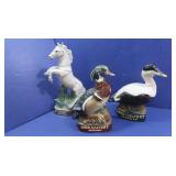 3 Whiskey Decanters-2 Lord Calvert, 1 Jim Beam