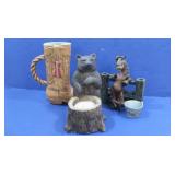 Budweiser Boot Stein, Bear Candle, Horse Figurine