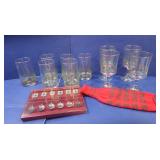 Christmas Glassware-6 Water, 4 Wine, Decorative